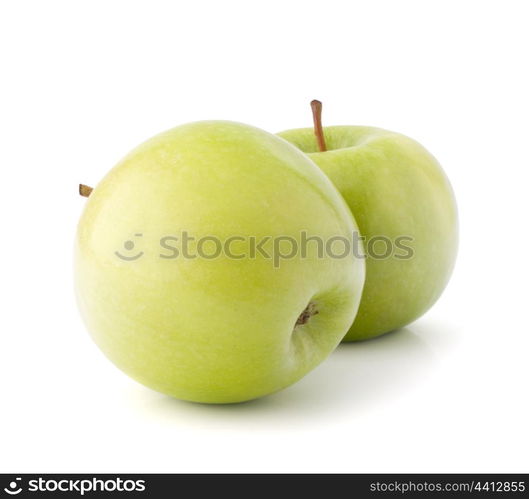 Sweet green apples isolated on white background