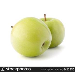 Sweet green apples isolated on white background
