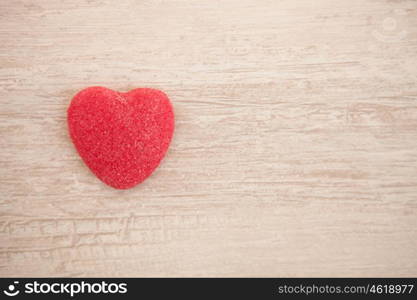 Sweet heart on a gray wooden background