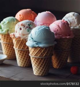 Sweet ice cream. Illustration Generative AI
 