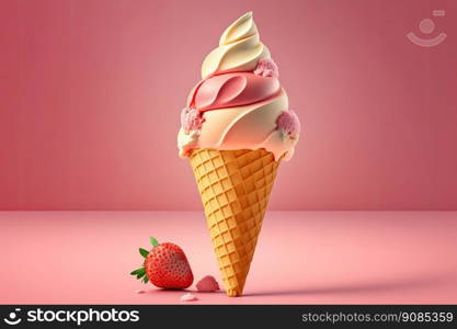 Sweet Ice Cream. Illustration Generative AI. Sweet Ice Cream. Illustration AI Generative