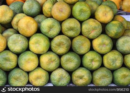 Sweet lime (Citrus limetta) fruit for sale in market at Pune, India