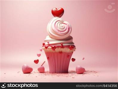 Sweet Love Symphony. Celebrating the Concept of Love with Melodies of the Heart. Valentine concept background..  