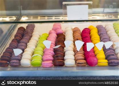 Sweet macarons in the streets of Paris