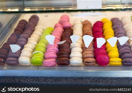 Sweet macarons in the streets of Paris