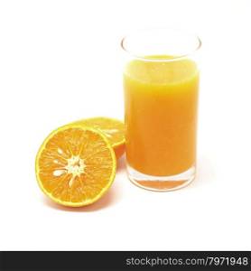 sweet orange juice isolated on white background