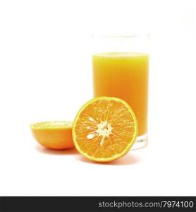 sweet orange juice isolated on white background
