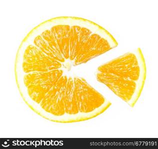 Sweet Orange sliced and part. (with clipping work path). Sweet Orange sliced
