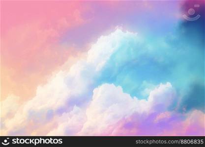 Sweet pastel colored cloud and sky with sun light