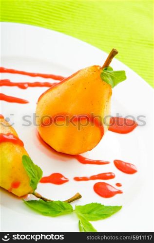 Sweet pear as a dessert