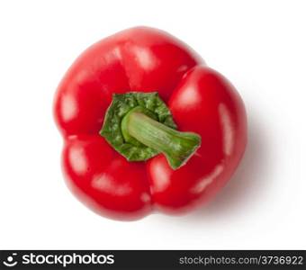 Sweet red bell pepper isolated on white background