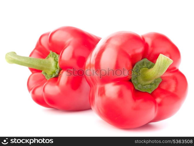 Sweet red pepper isolated on white background cutout