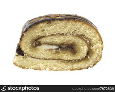 Sweet roll cake. Sweet roll cake isolated on white background