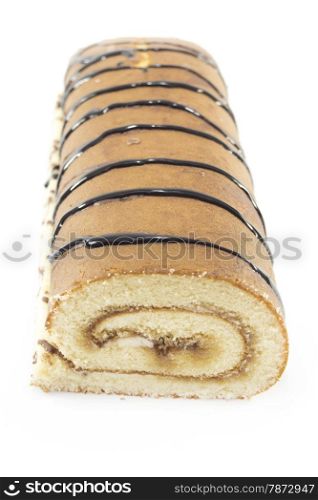 Sweet roll cake. Sweet roll cake isolated on white background