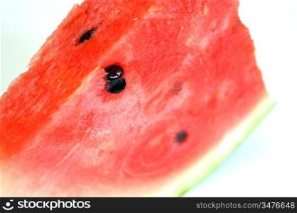 Sweet sliced watermelon with dry stem cut food