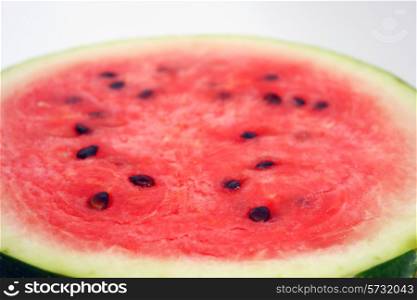 Sweet sliced watermelon with dry stem cut food