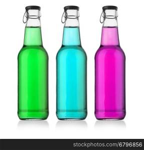 sweet soft drink bottle on white background ith clipping path