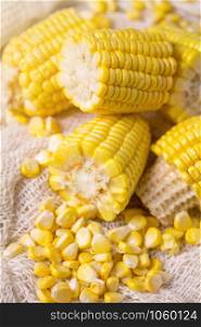 Sweet yellow corn background, vegetarian food