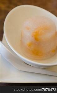 Sweet zalacca in ice syrup , traditional thai dessert