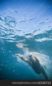 Swimmer training in ocean