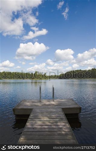 Swimming pier at a lake in Finland