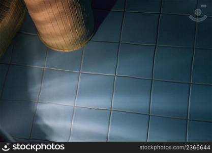 Swimming places design details concept. Abstract photo inside pool, dark underwater shot.. Abstract photo inside pool