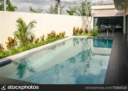 Swimming pool beautiful in tropical resort