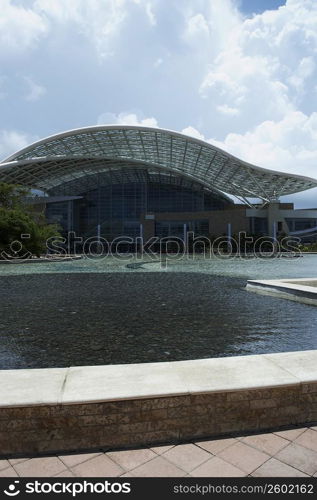 Swimming pool in front of a building, Puerto Rico Convention Center, San Juan, Puerto Rico