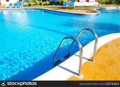 Swimming pool in the tropical hotel