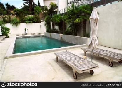 Swimming pool of mediterranean villa in French Riviera