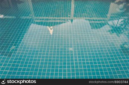 swimming pool surface. Vintage tone.