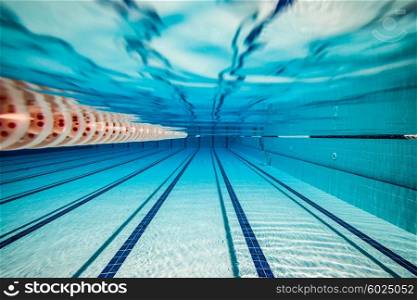 Swimming pool under water background