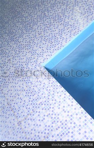 Swimming pool with blue water at hotel close up