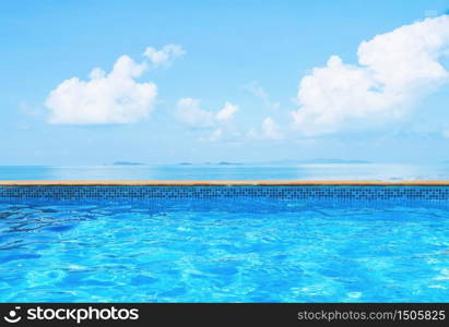 swimming pool with panorama sea view