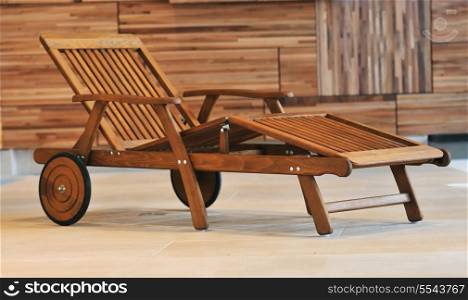swimming pool wooden chair or bed