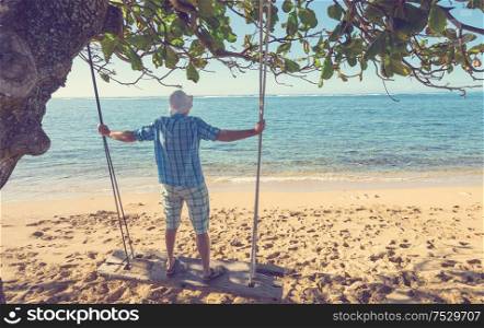 Swing on Hawaiian beach