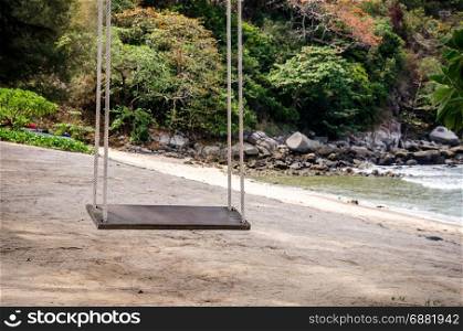 swing on the beach at phuket, Thailand.