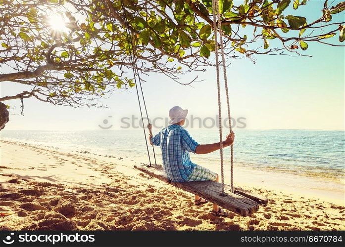 Swing. Swing on Hawaiian beach
