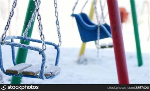 Swings in winter park