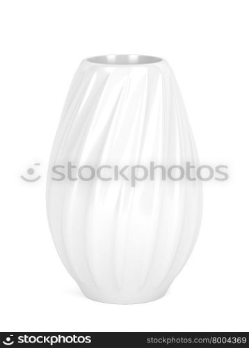 Swirl ceramic vase on white background
