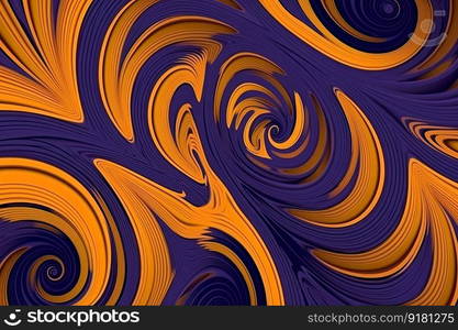 Swirling psychedelic pattern, retro wave wallpaper, fluid groovy backdrop, vector illustration by generative AI