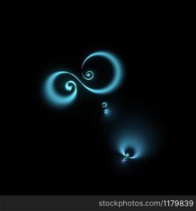 Swirls abstract fractal design isolated on black background