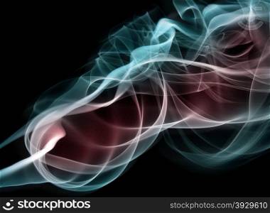 Swirls of colored smoke