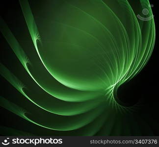 Swirly green fractal. Computer generated this image