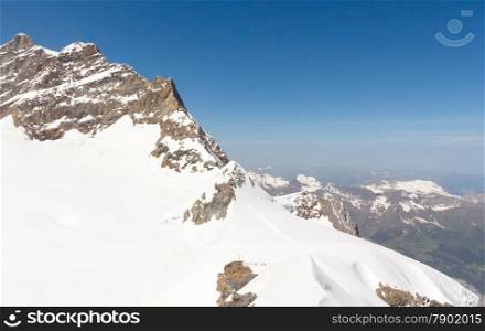 Swiss Alps mountain landscape, Jungfrau, Switzerland with copy space