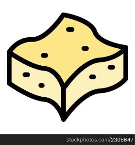 Swiss cheese icon. Outline swiss cheese vector icon color flat isolated. Swiss cheese icon color outline vector