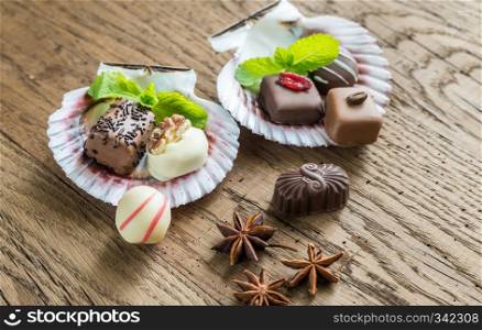 Swiss chocolate candies
