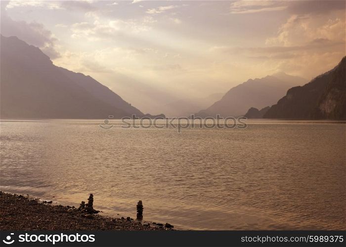 swiss lake at brienz, Switzerland