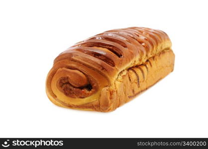 Swiss roll isolated on a white background