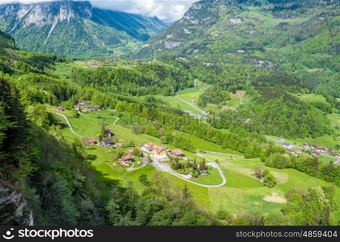 Swiss village near Reichenbach in Switzerland